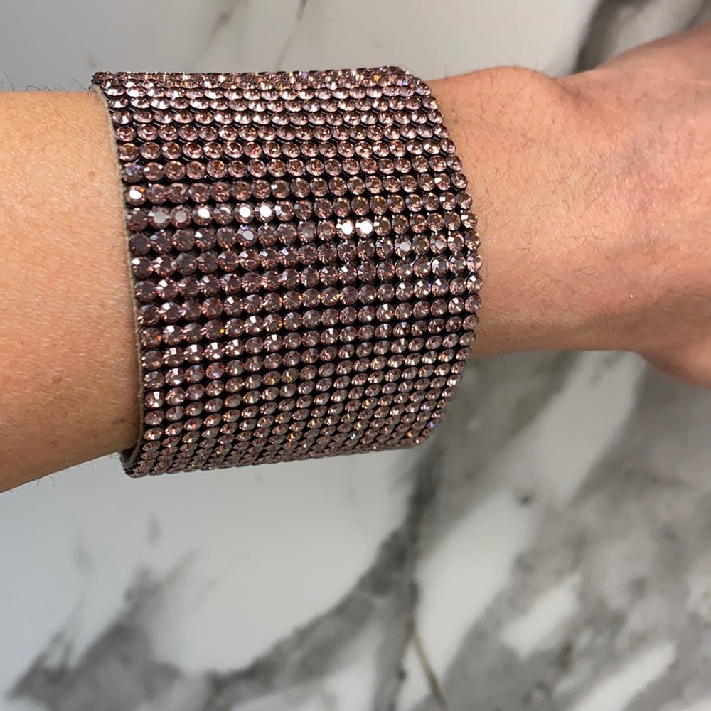 Swarovski Crystal soft wide cuff.